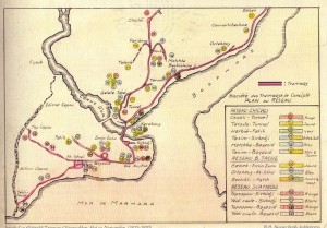 1920 yılına ait İstanbul tramvay hattı haritası.